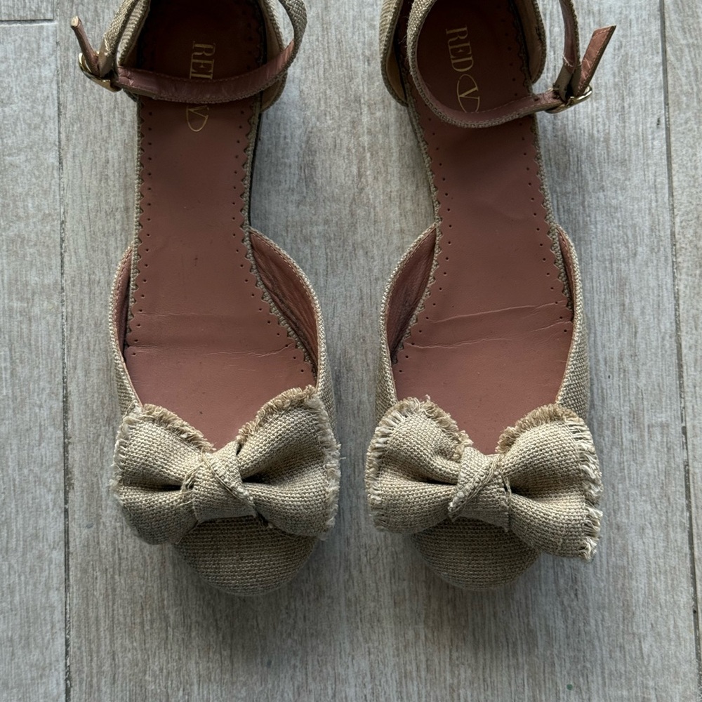 Red Valentino Women's Tan Bow Flats